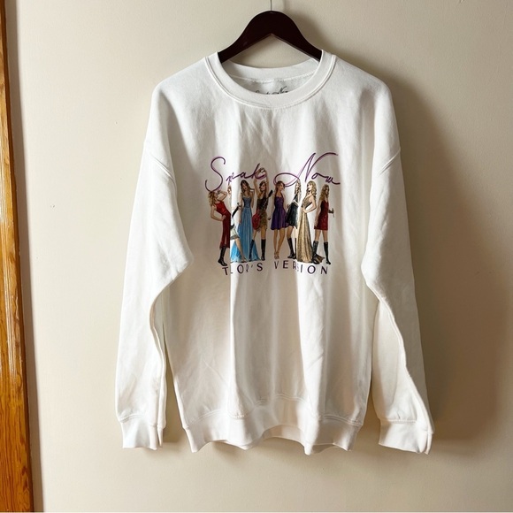 Taylor Swift Tops - Like NEW Taylor Swift Speak Now Eras Crew Neck Sweatshirt White Size Large